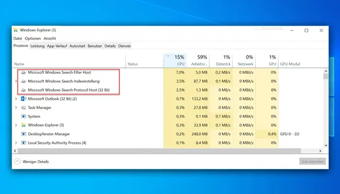 Microsoft Windows Search Filter Host High CPU