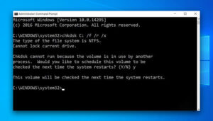 Read more about the article [Fixed] Chkdsk Cannot Run Because The Volume Is in Use (100% Working)