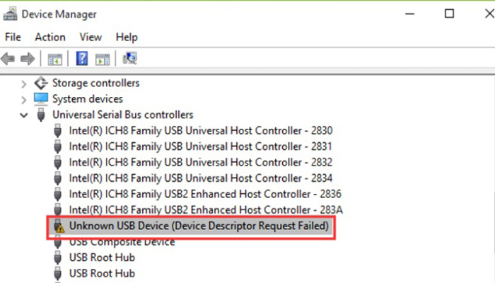 unknown usb device set address failed