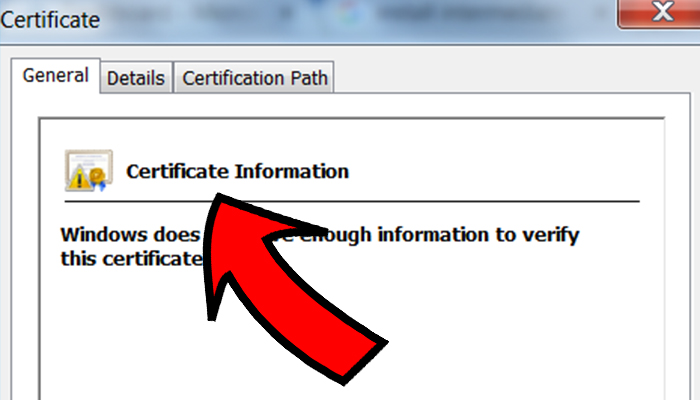 Windows Do Not Have Enough Information to Verify This Certificate