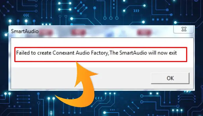 failed to create conexant audio factory