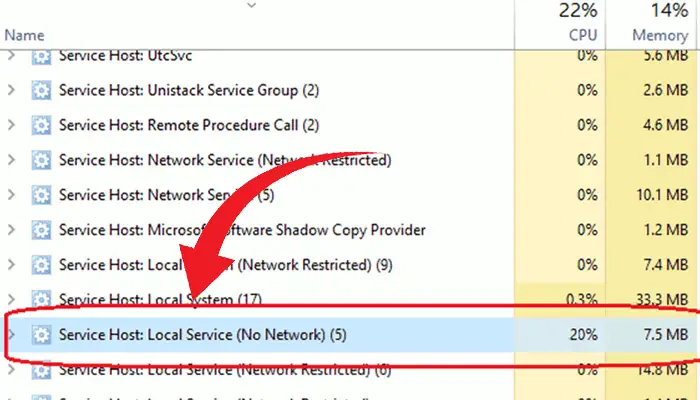 local service no network firewall