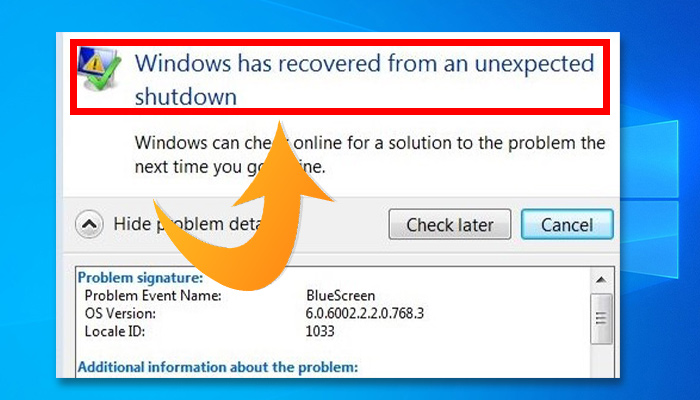 the previous system shutdown was unexpected windows 11