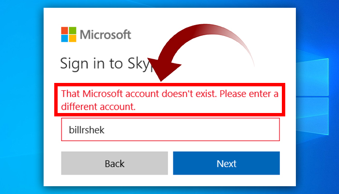 Microsoft Account Doesn’t Exist