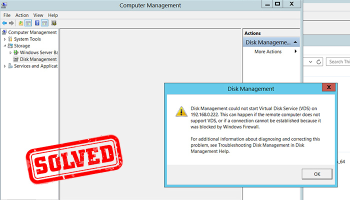 connecting to virtual disk service