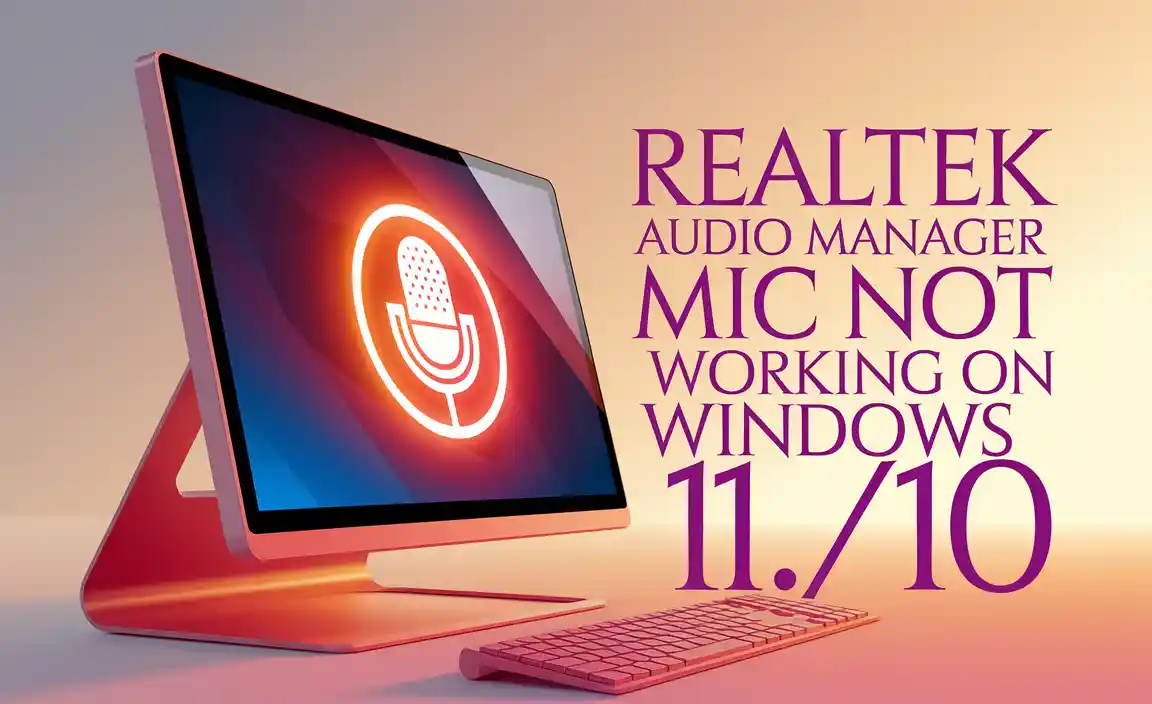 Realtek HD Audio Manager Mic Not Working on Windows 11/10
