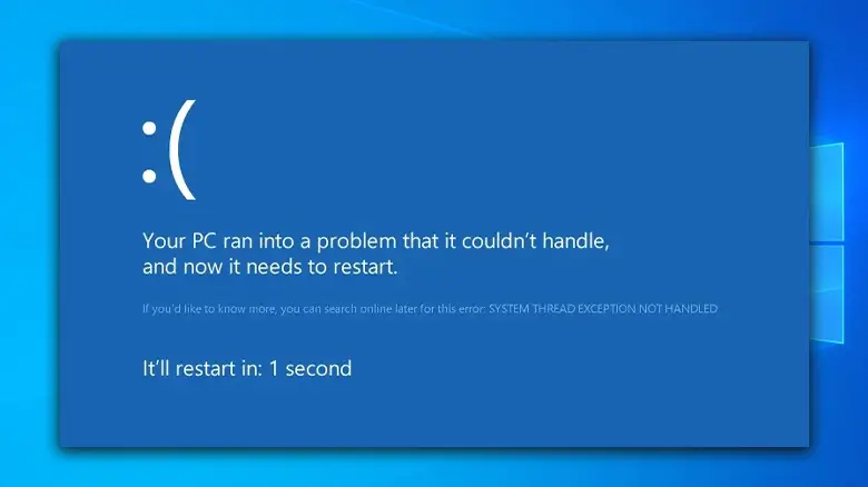 System Thread Exception Not Handled Windows 10 Update 1709