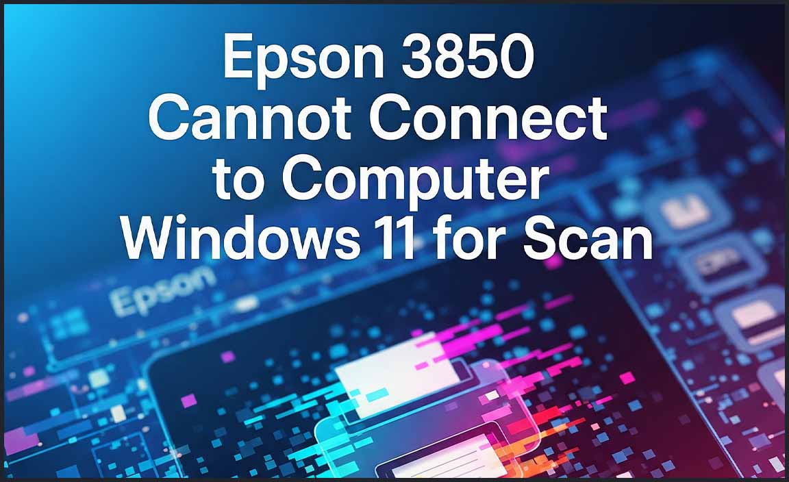 Epson 3850 Cannot Connect to Computer Windows 11 for Scan