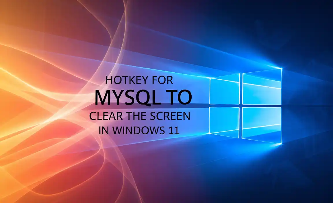 Hotkey for MySQL to Clear the Screen in Windows 11