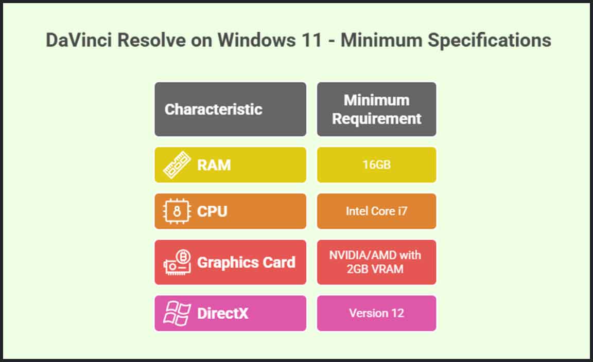 System Requirements for DaVinci Resolve on Windows 11