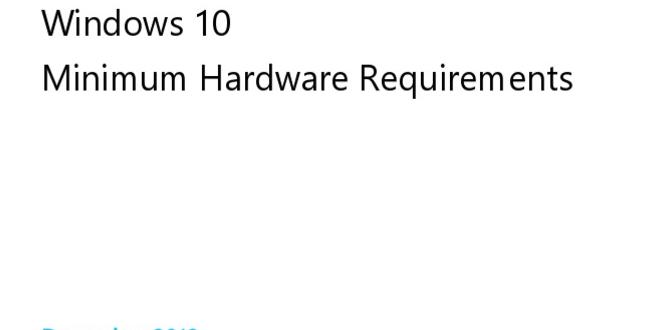 minimum requirements for windows 10