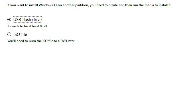 what size usb for windows 11 install