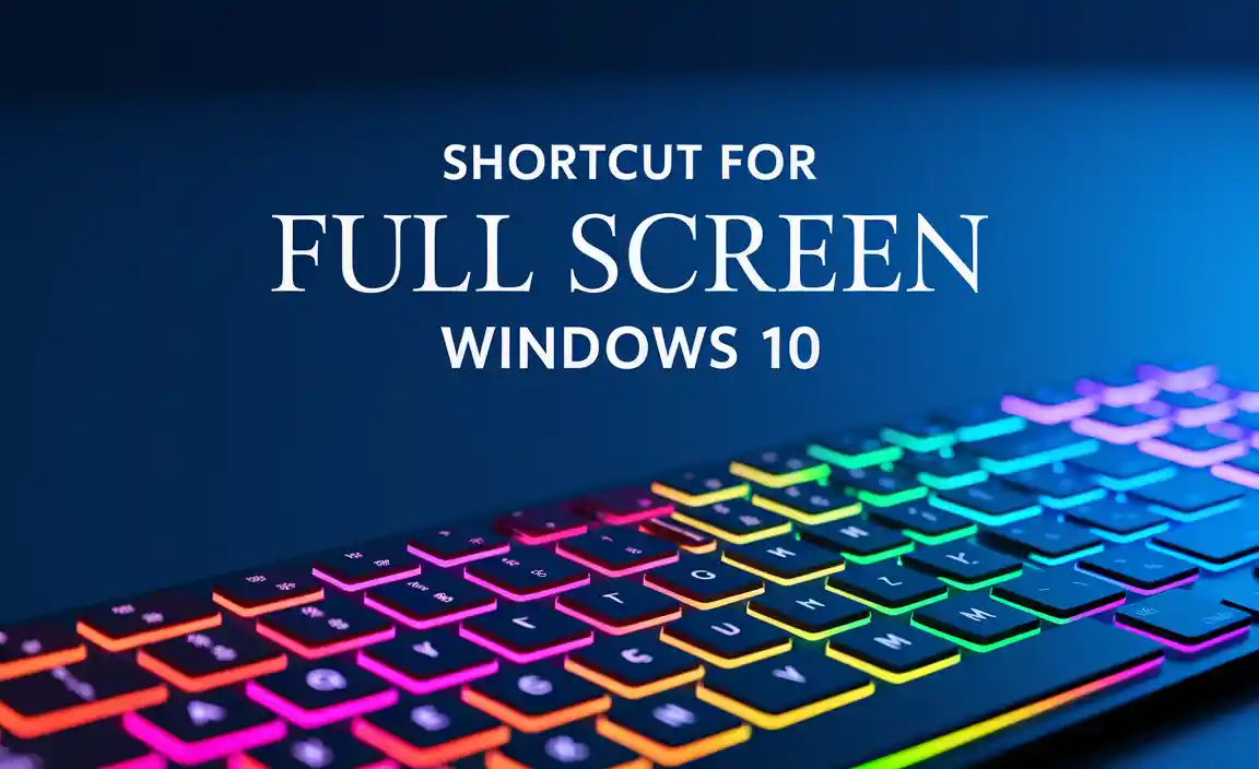 Shortcut for Full Screen Windows 10