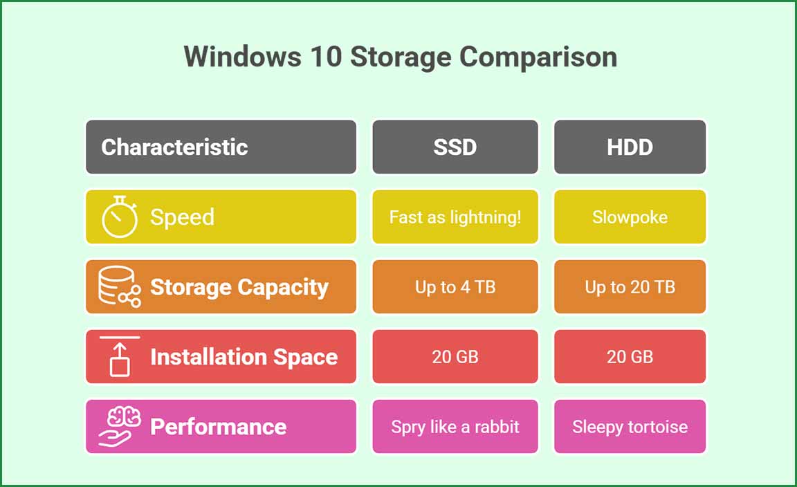 Storage Needs for Windows 10