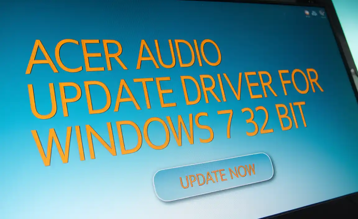 Acer Audio Update Driver for Windows 7 32 Bit