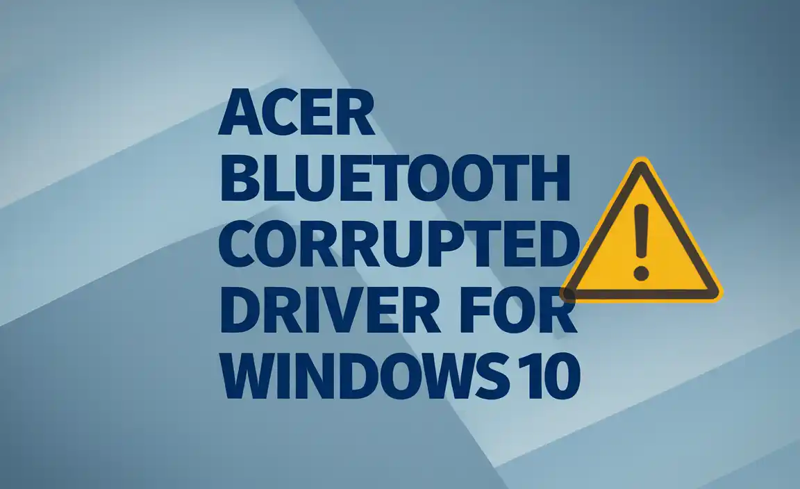 Acer Bluetooth Corrupted Driver for Windows 10
