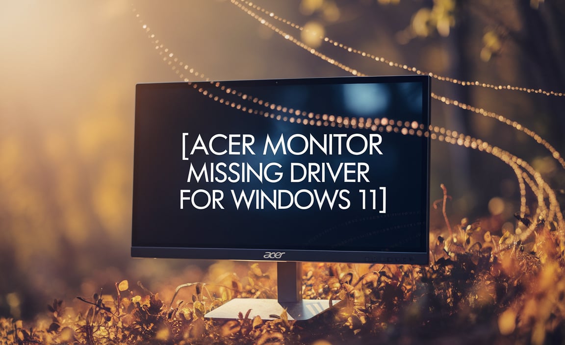 Acer Monitor Missing Driver For Windows 11