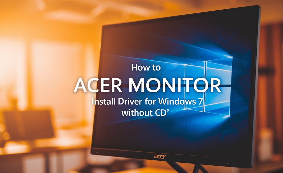 How To Acer Monitor Install Driver For Windows 7 Without Cd