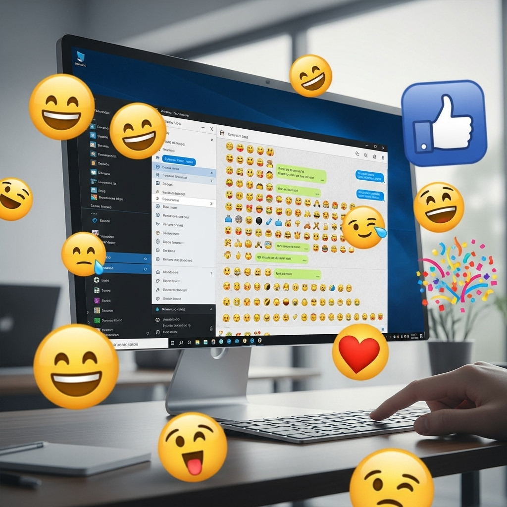 Generate a high-quality, relevant image prompt for an article about: Emojis for Windows 10: Your Ess