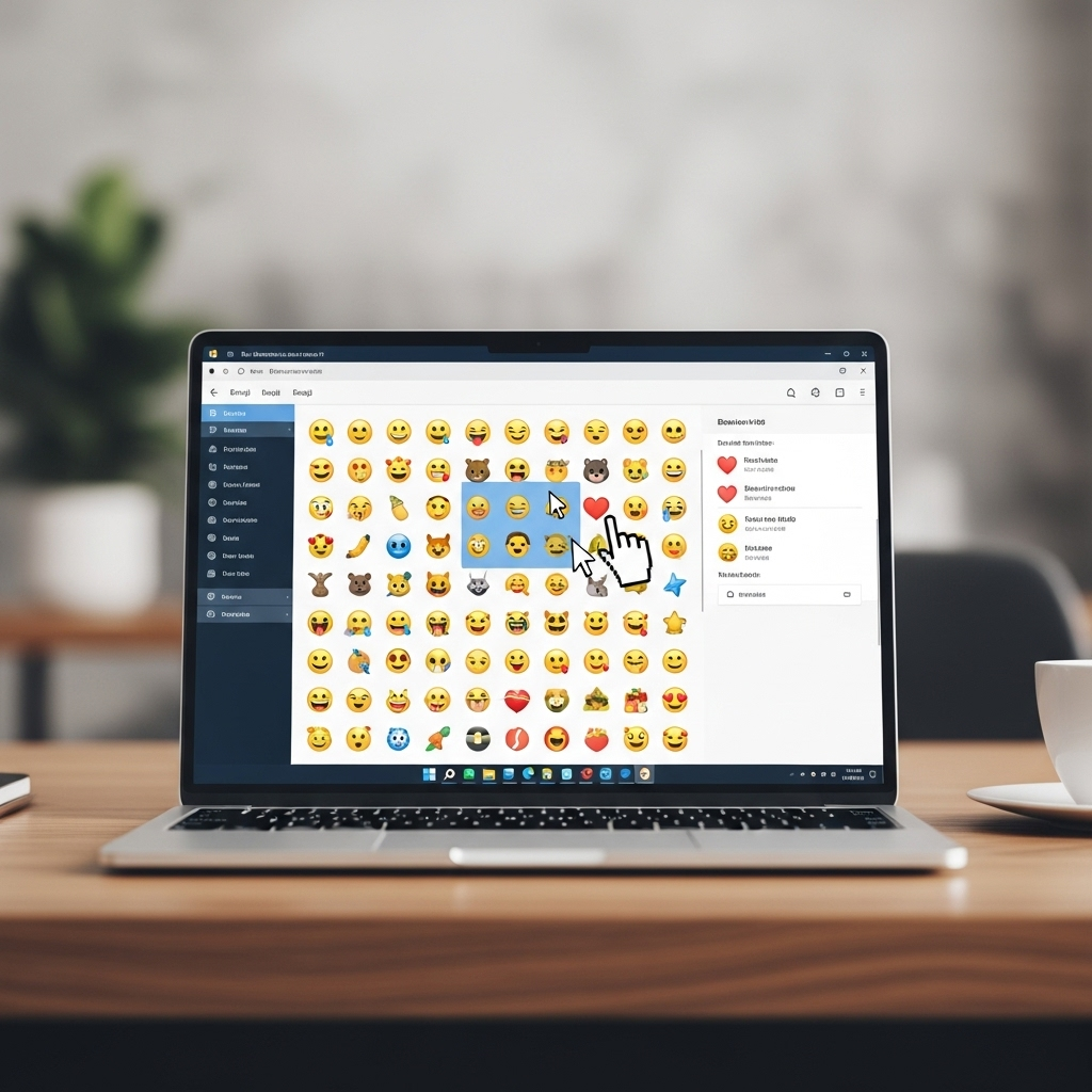 Generate a high-quality, relevant image prompt for an article about: Emojis for Windows 10: Your Ess