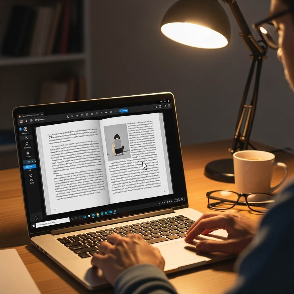 Generate a high-quality, relevant image prompt for an article about: EPUB Reader For Windows 10: Ess