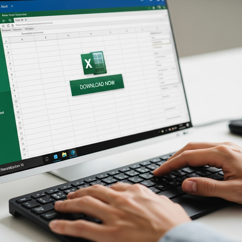Generate a high-quality, relevant image prompt for an article about: Free Windows 10 Excel Download: