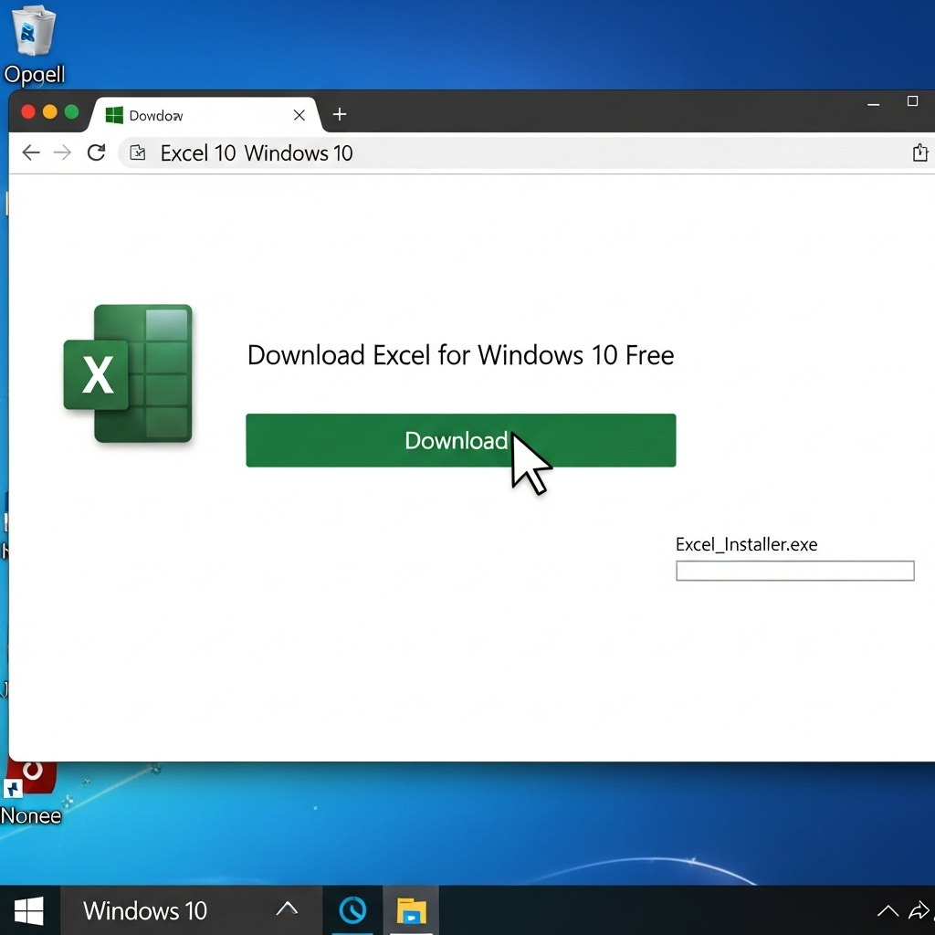 Generate a high-quality, relevant image prompt for an article about: Excel Download for Windows 10 F