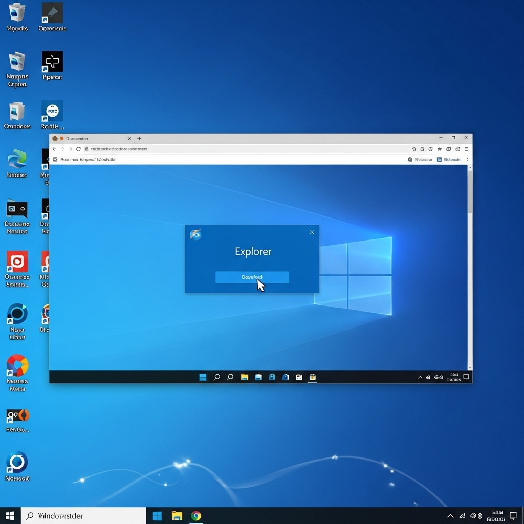 Generate a high-quality, relevant image prompt for an article about: Explorer Download For Windows 1