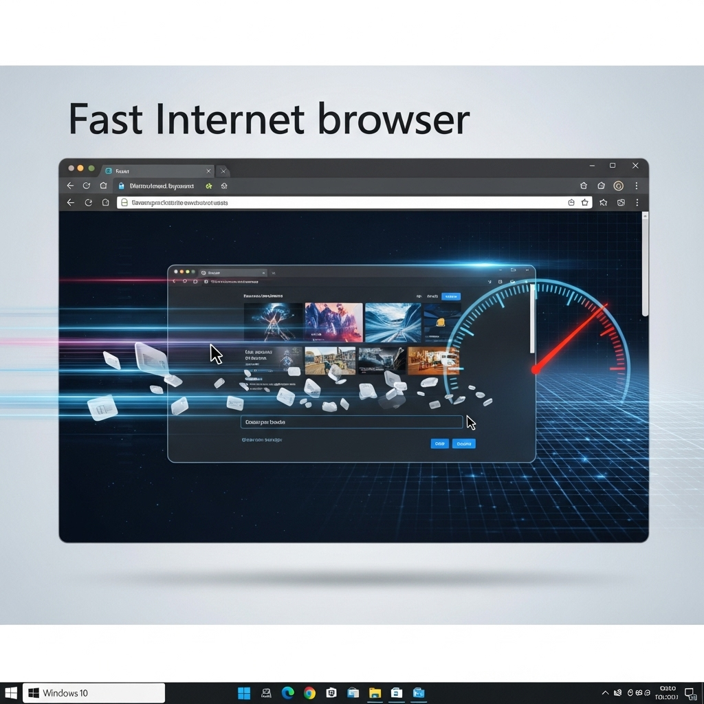 Generate a high-quality, relevant image prompt for an article about: Fast Internet Browser for Windo