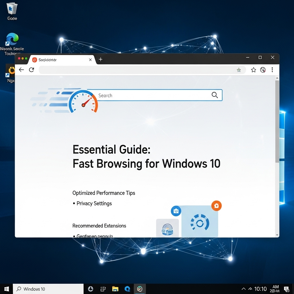 Generate a high-quality, relevant image prompt for an article about: Fast Internet Browser for Windo