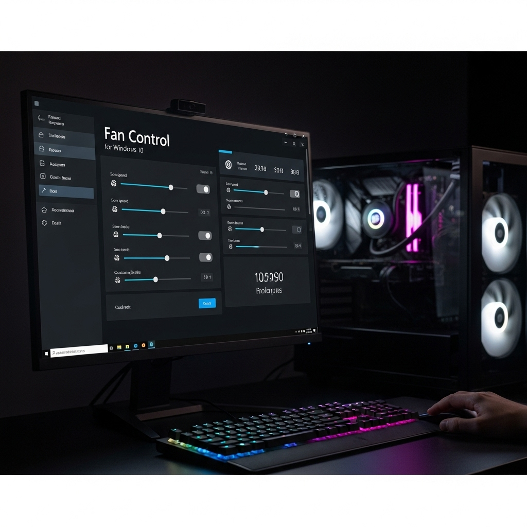 Generate a high-quality, relevant image prompt for an article about: Fan Controller For Windows 10: