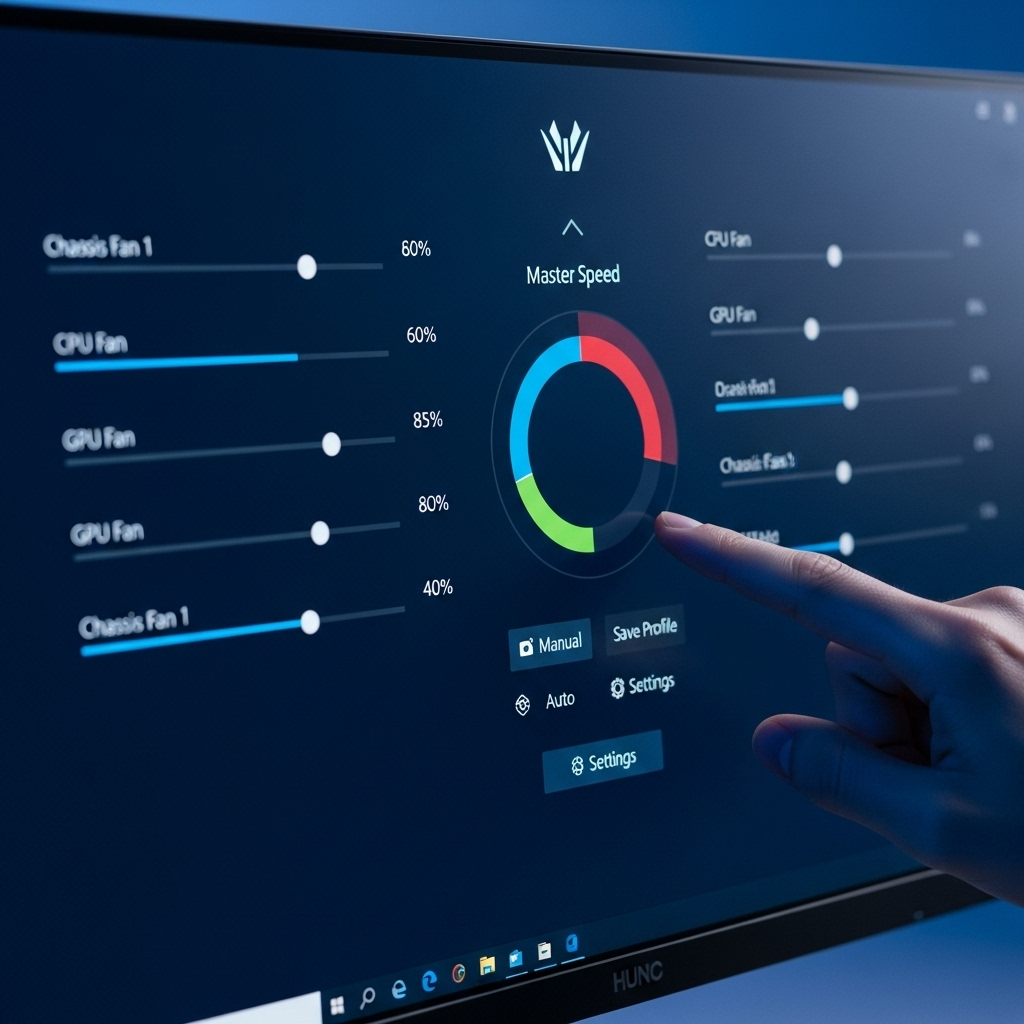 Generate a high-quality, relevant image prompt for an article about: Fan Controller For Windows 10: