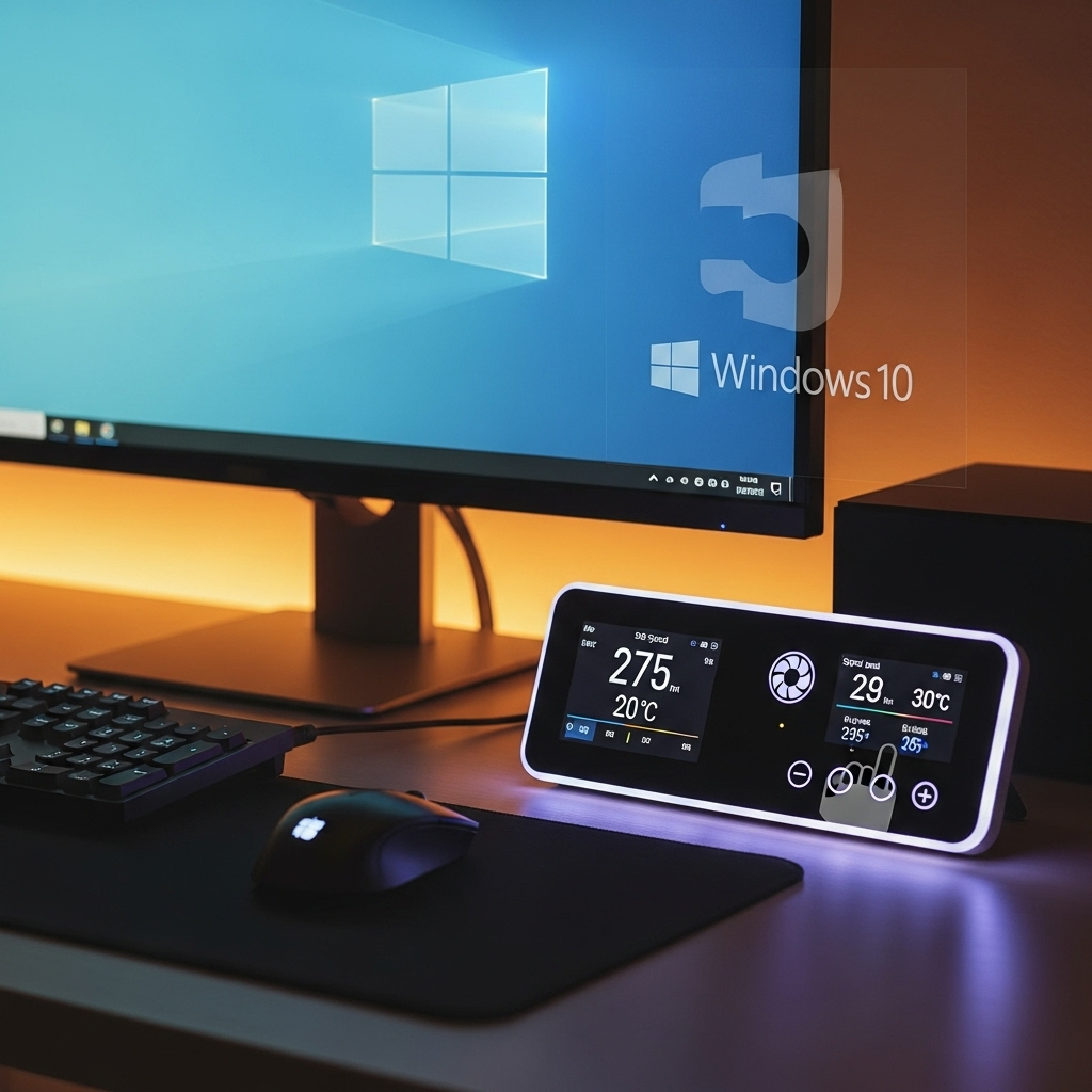 Generate a high-quality, relevant image prompt for an article about: Fan Controller For Windows 10:
