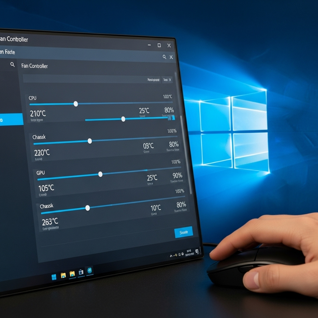 Generate a high-quality, relevant image prompt for an article about: Fan Controller For Windows 10: