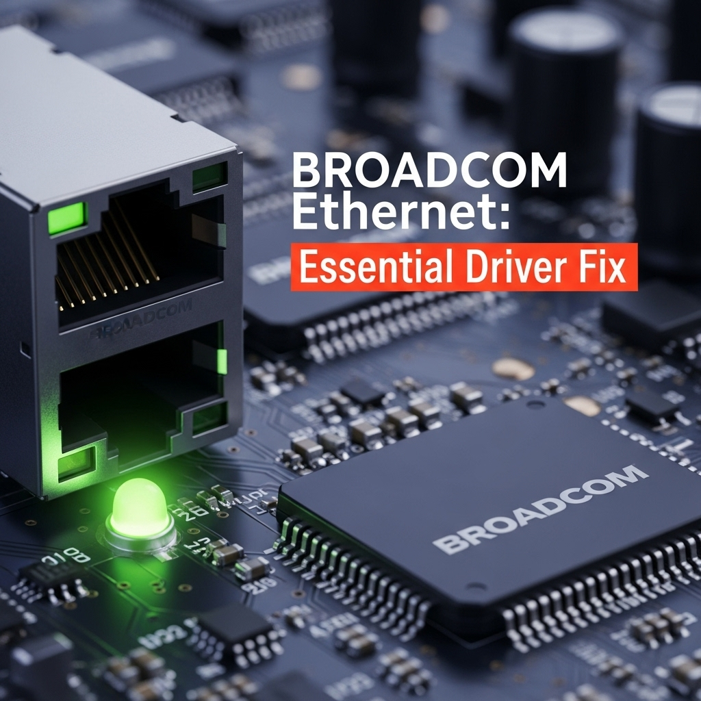 Generate a high-quality, relevant image prompt for an article about: Broadcom Ethernet Latest Driver