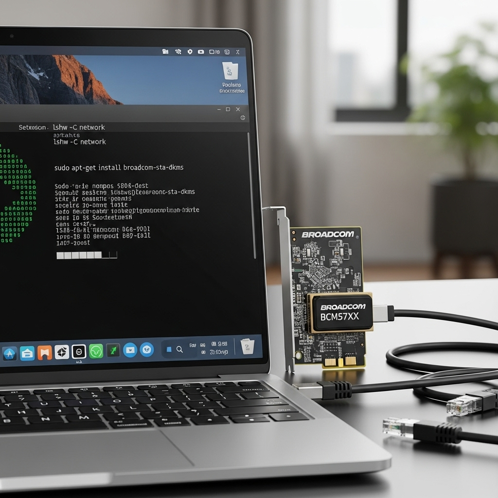 Generate a high-quality, relevant image prompt for an article about: Broadcom Ethernet Ubuntu: Essen