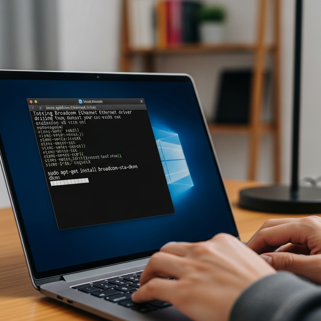 Generate a high-quality, relevant image prompt for an article about: Broadcom Ethernet Missing Drive