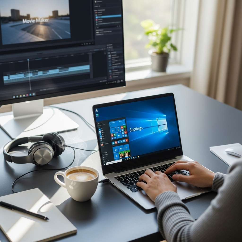 Generate an eye-catching, high-quality featured image prompt for a blog post about: Movie Maker Soft