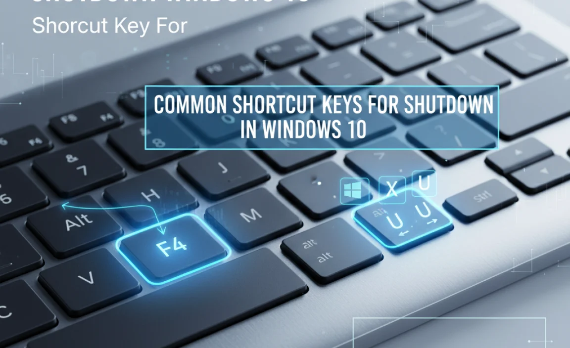 Common Shortcut Keys for Shutdown in Windows 10