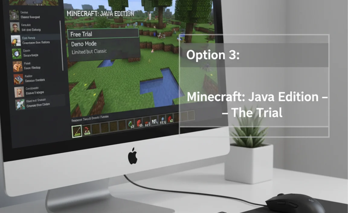 Option 3: Minecraft: Java Edition &#8211; The Trial (Limited but Classic)