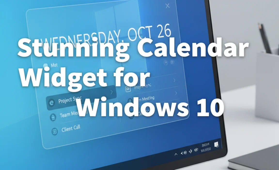 Stunning Calendar Widget for Windows 10