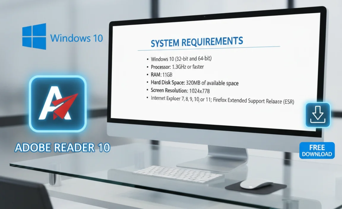 System Requirements for Adobe Reader 10 on Windows 10