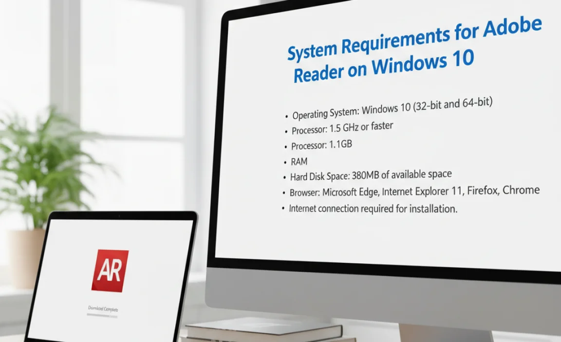 System Requirements for Adobe Reader on Windows 10
