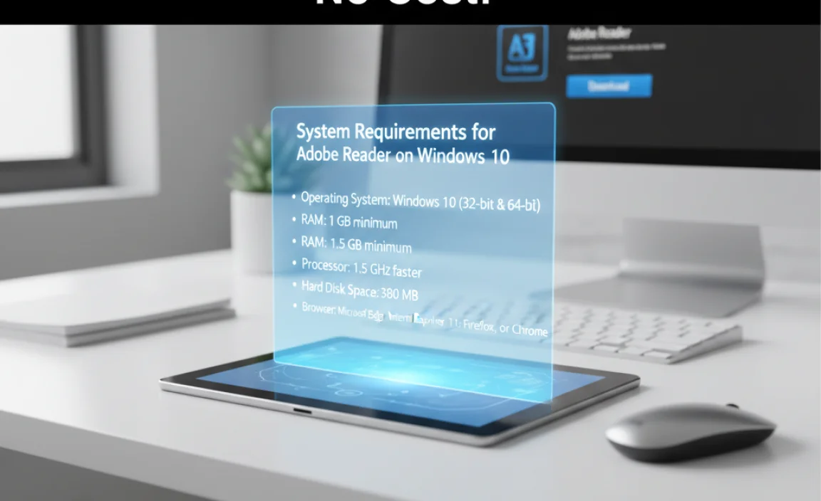 System Requirements for Adobe Reader on Windows 10