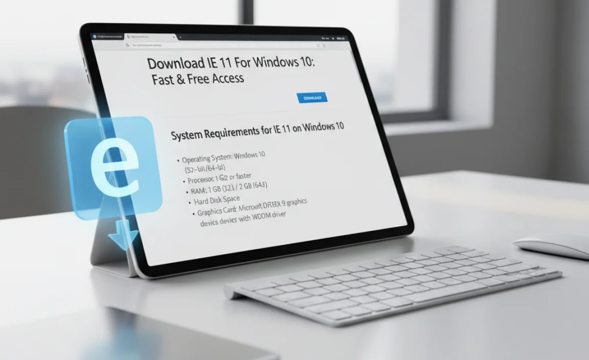 System Requirements for IE 11 on Windows 10