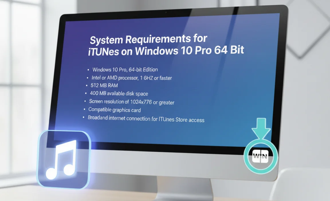 System Requirements for iTunes on Windows 10 Pro 64 Bit