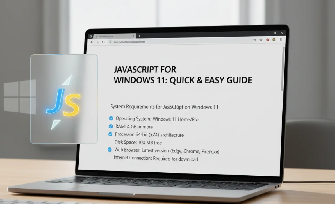 System Requirements for JavaScript on Windows 11