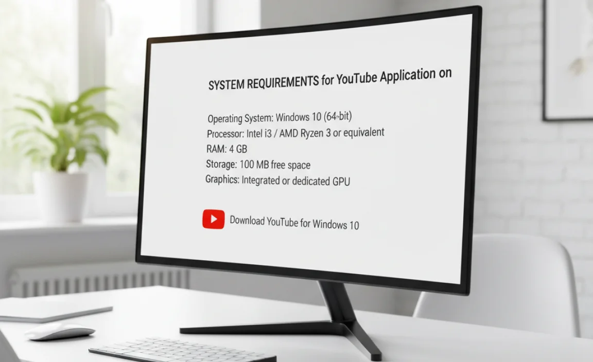 System Requirements for YouTube Application on Windows 10