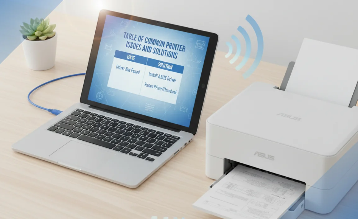 Table of Common Printer Issues and Solutions