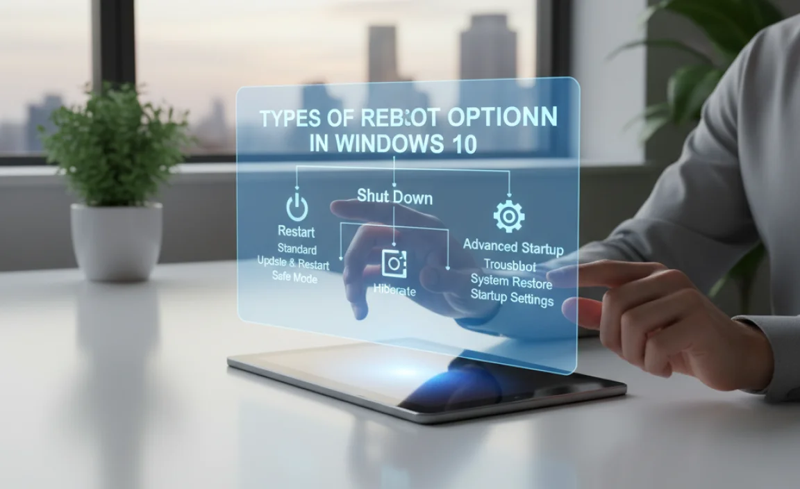 Types of Reboot Options in Windows 10